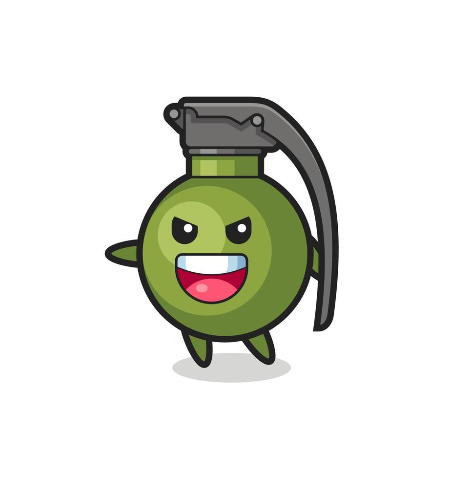 grenade cartoon with very excited pose vector
