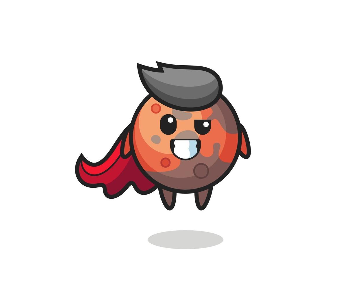 the cute mars character as a flying superhero vector