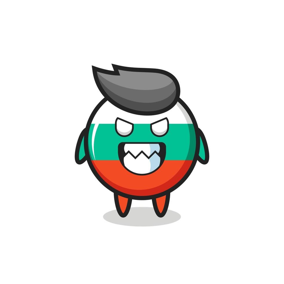 evil expression of the bulgaria flag badge cute mascot character vector