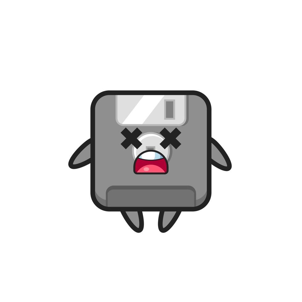 the dead floppy disk mascot character vector