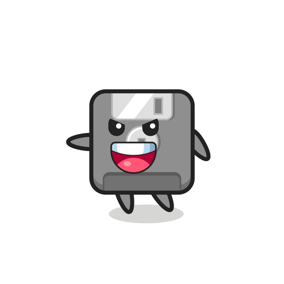 floppy disk cartoon with very excited pose vector