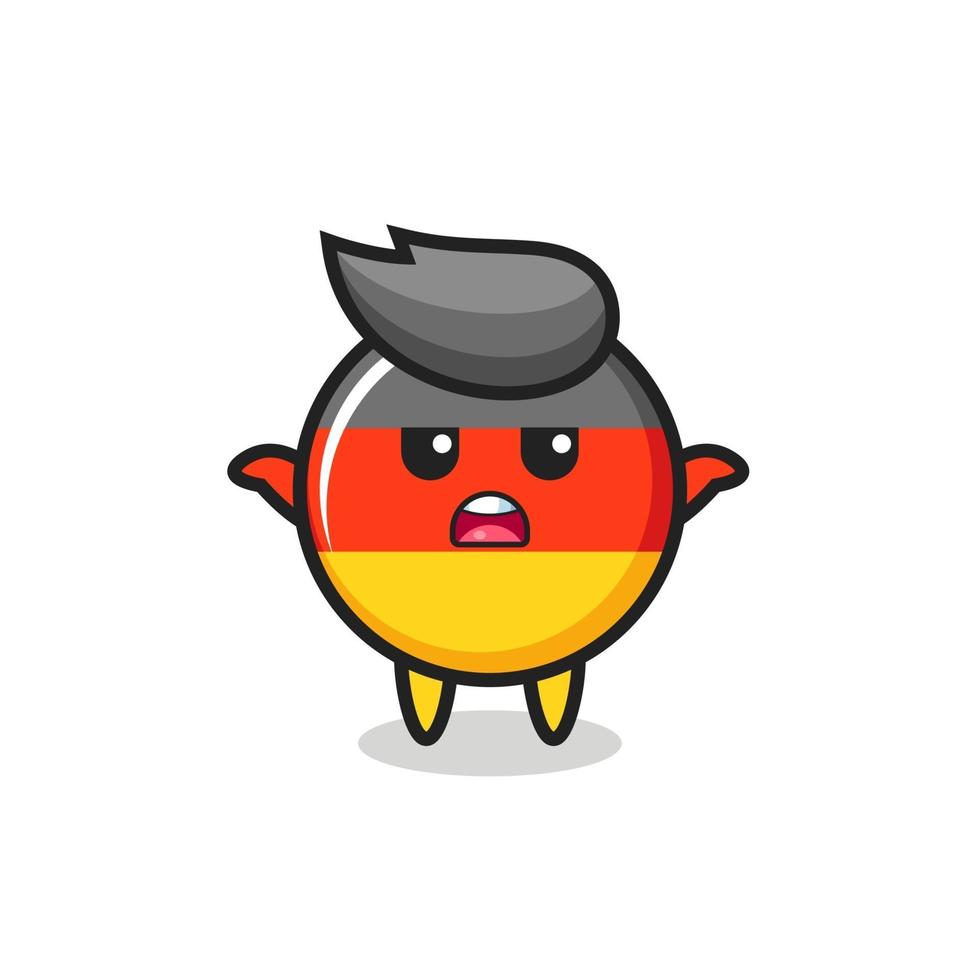 germany flag badge mascot character saying I do not know vector