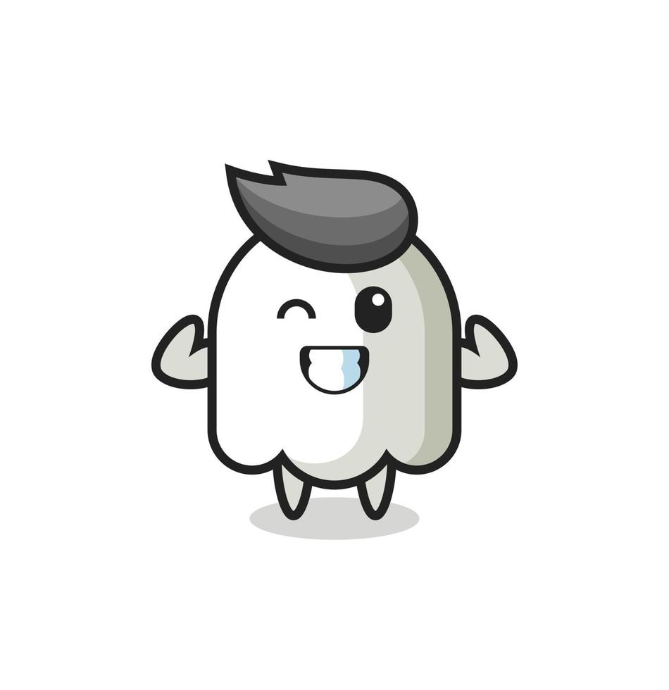 el personaje fantasma musculoso está posando mostrando sus músculos vector