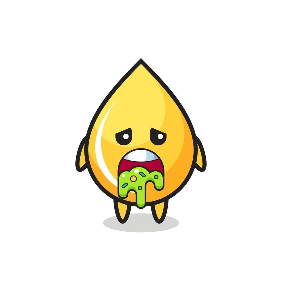 the cute honey drop character with puke vector