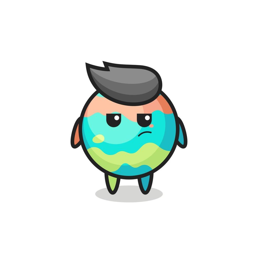 cute bath bombs character with suspicious expression vector