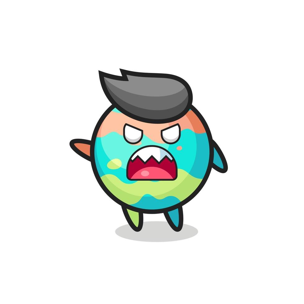 cute bath bombs cartoon in a very angry pose vector