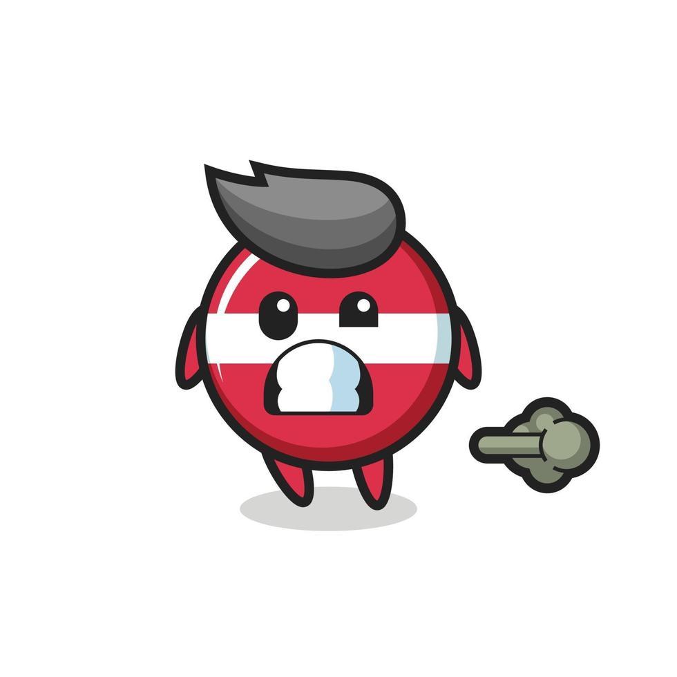 the illustration of the latvia flag badge cartoon doing fart vector