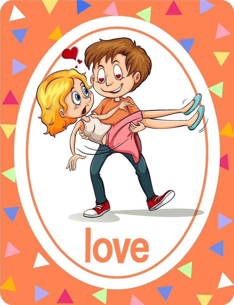 Vocabulary flashcard with word Love vector