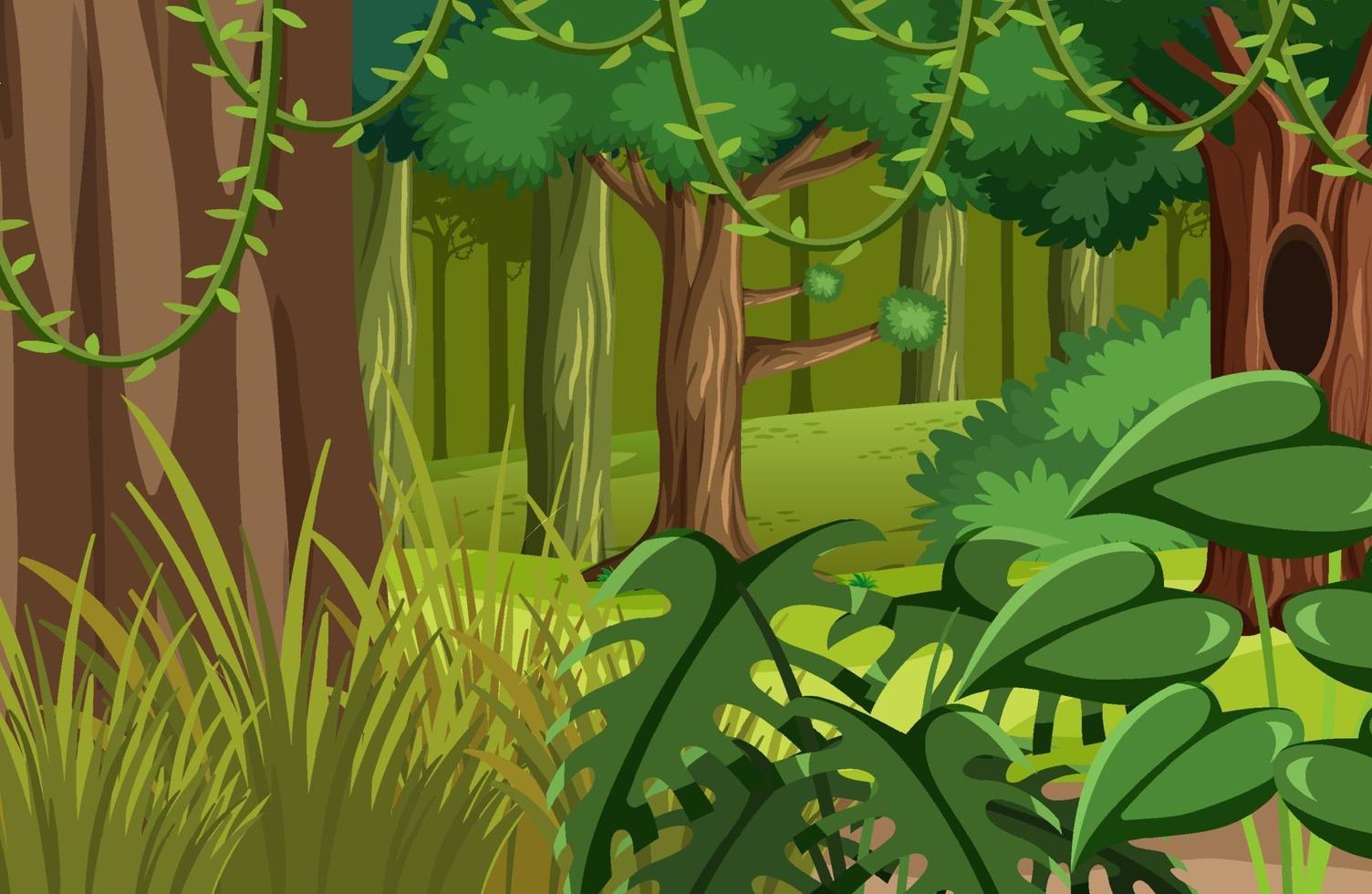 paisaje de la naturaleza de la selva verde vector