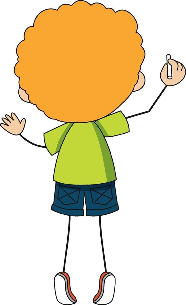 Back view of a boy cartoon character isolated vector