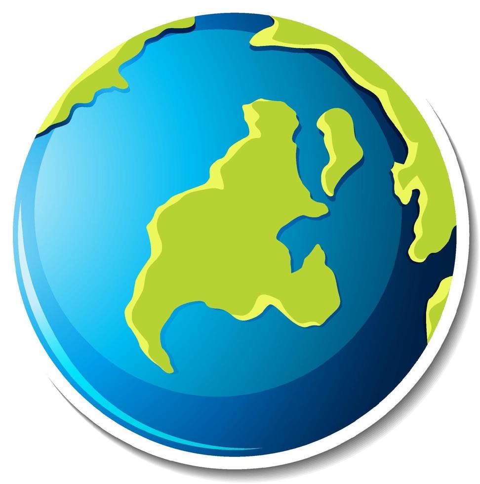 Sticker template with Earth planet isolated vector