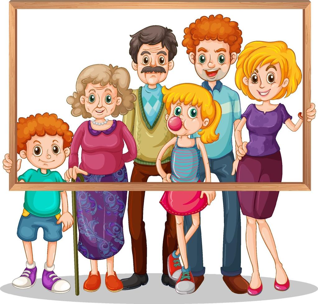 Isolated family picture with photo frame vector