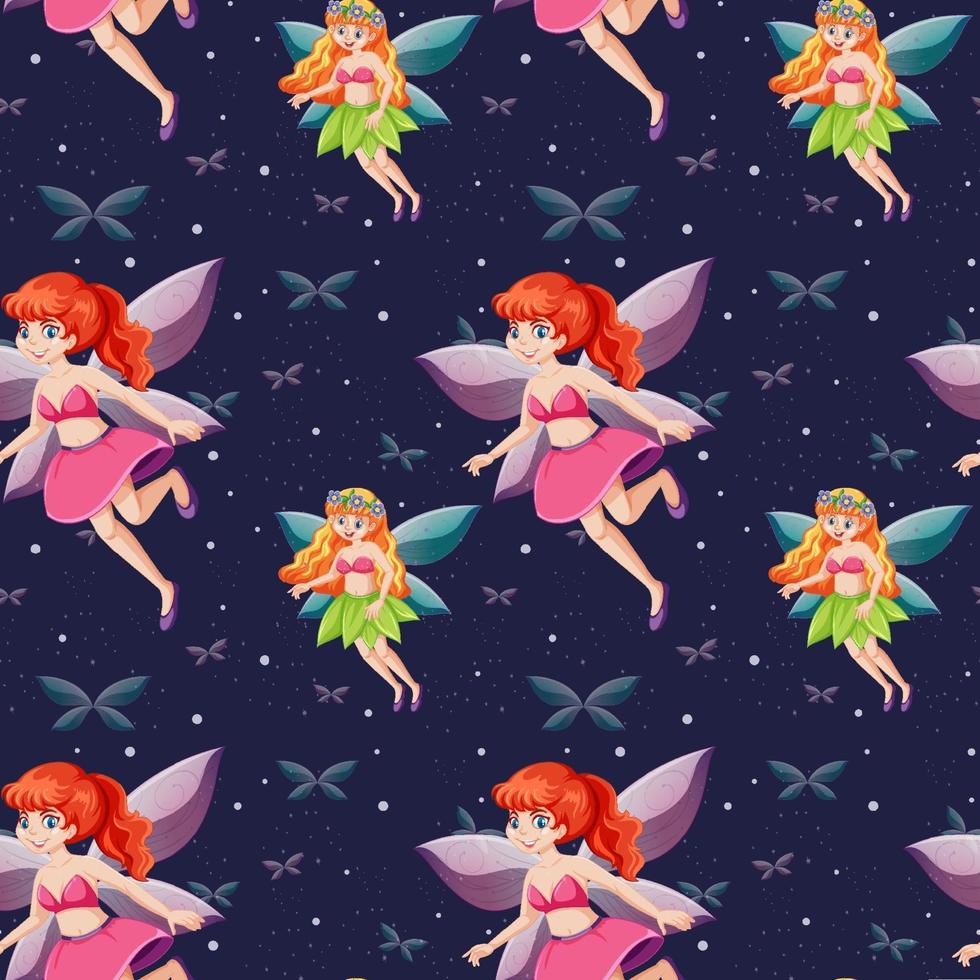 Fairy seamless pattern with fairytale theme vector