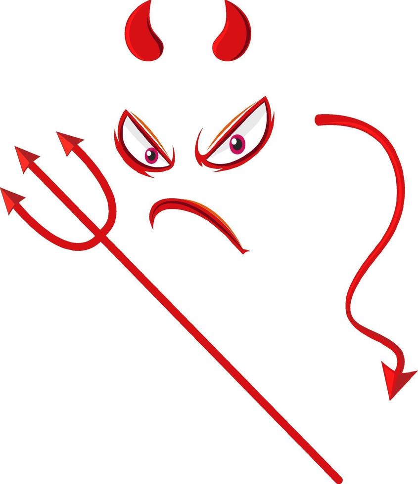 Evil face with devil element vector