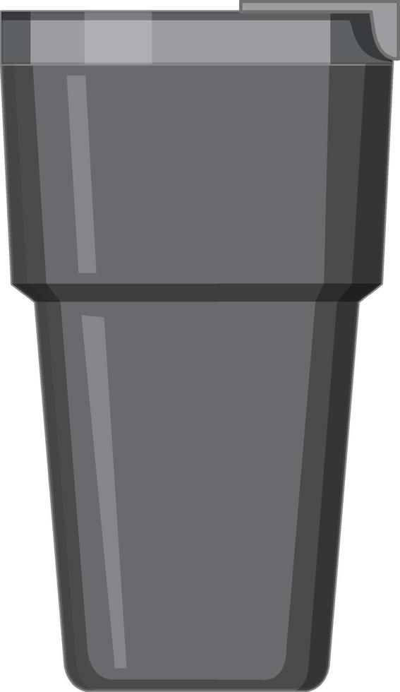 Vaso de agua de metal negro aislado vector