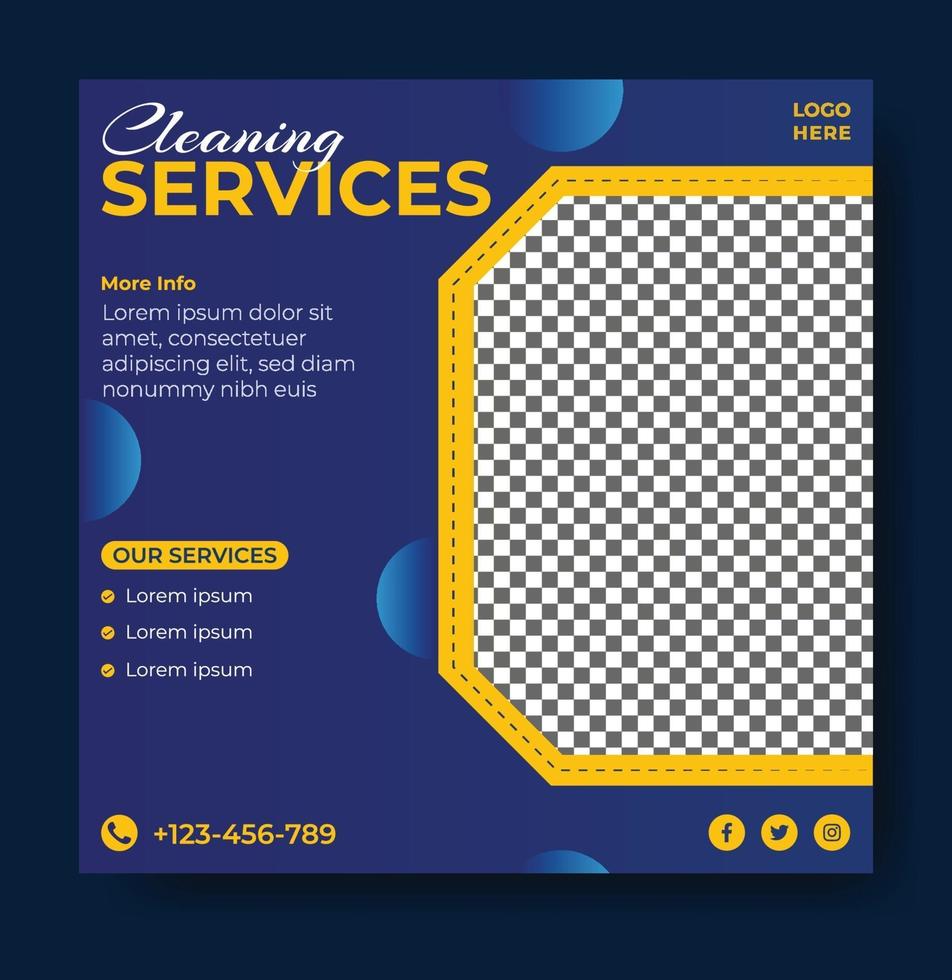 Cleaning service social media instagram banner template vector