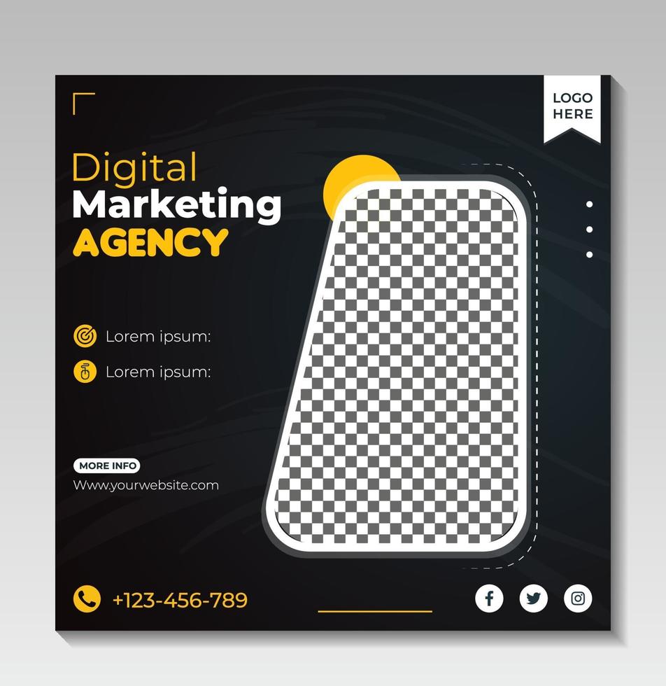 Digital marketing corporate social media and instagram banner template vector