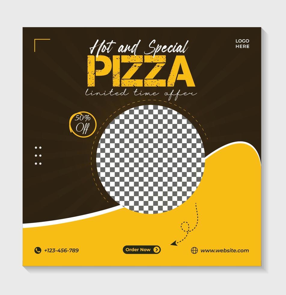 Pizza social media banner post template vector