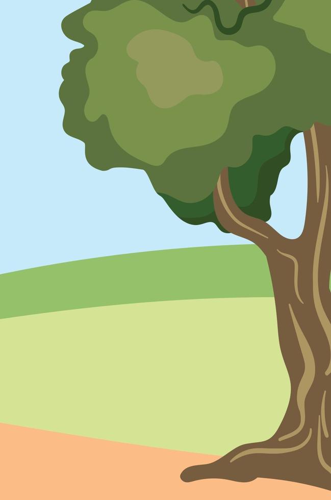 gran árbol en el parque ilustración vectorial libre vector