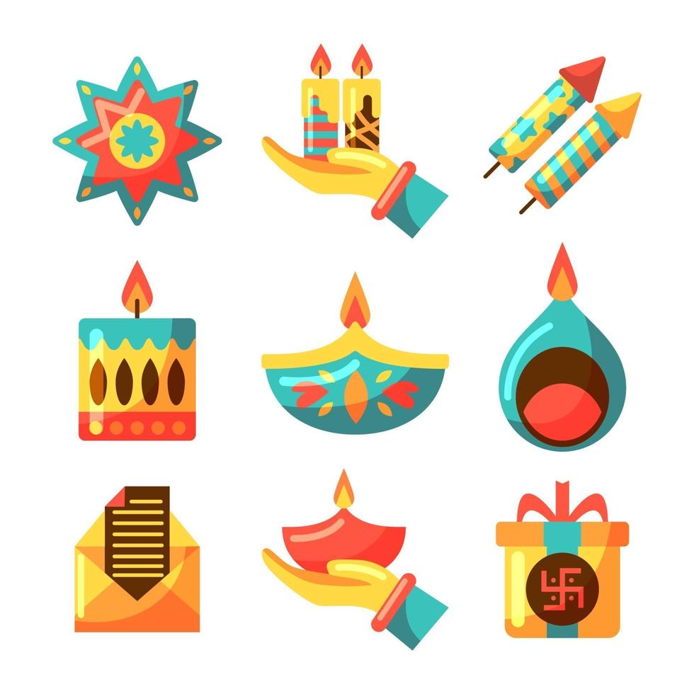 Diwali Icon Set vector