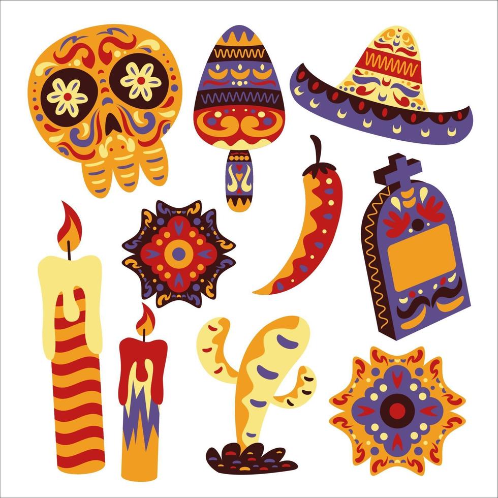 Dia De Los Muertos Icon Set vector