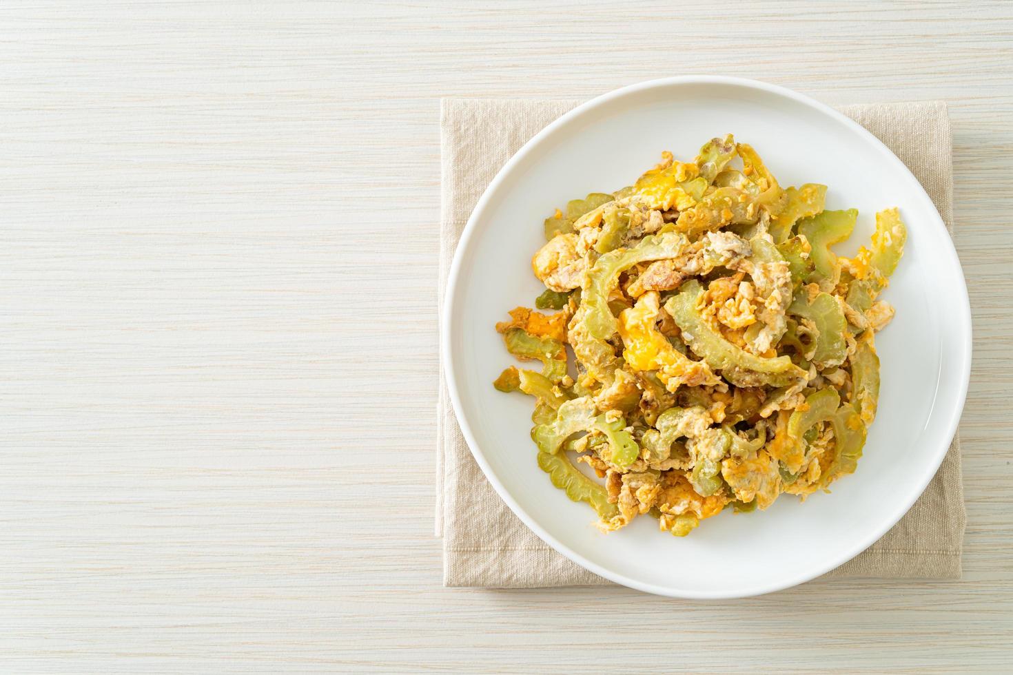 Stir Fried Bitter Gourd with Egg photo