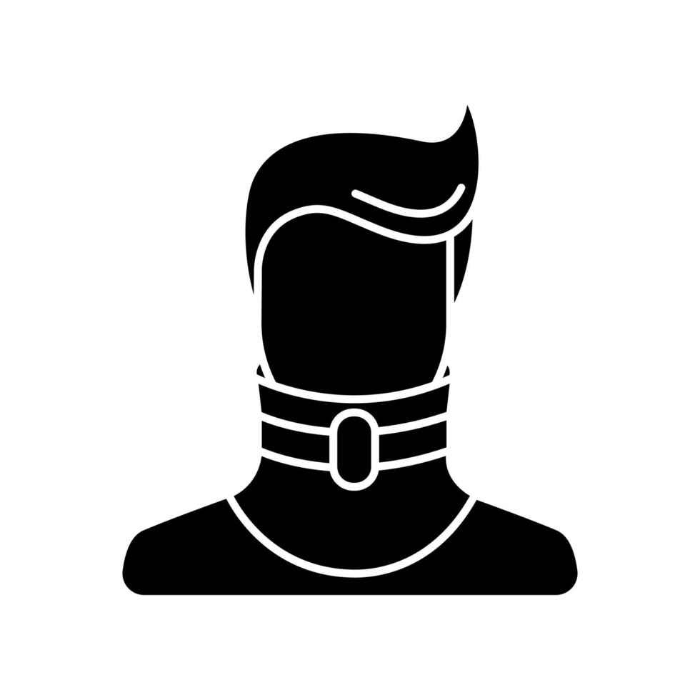 Cervical fracture black glyph icon vector
