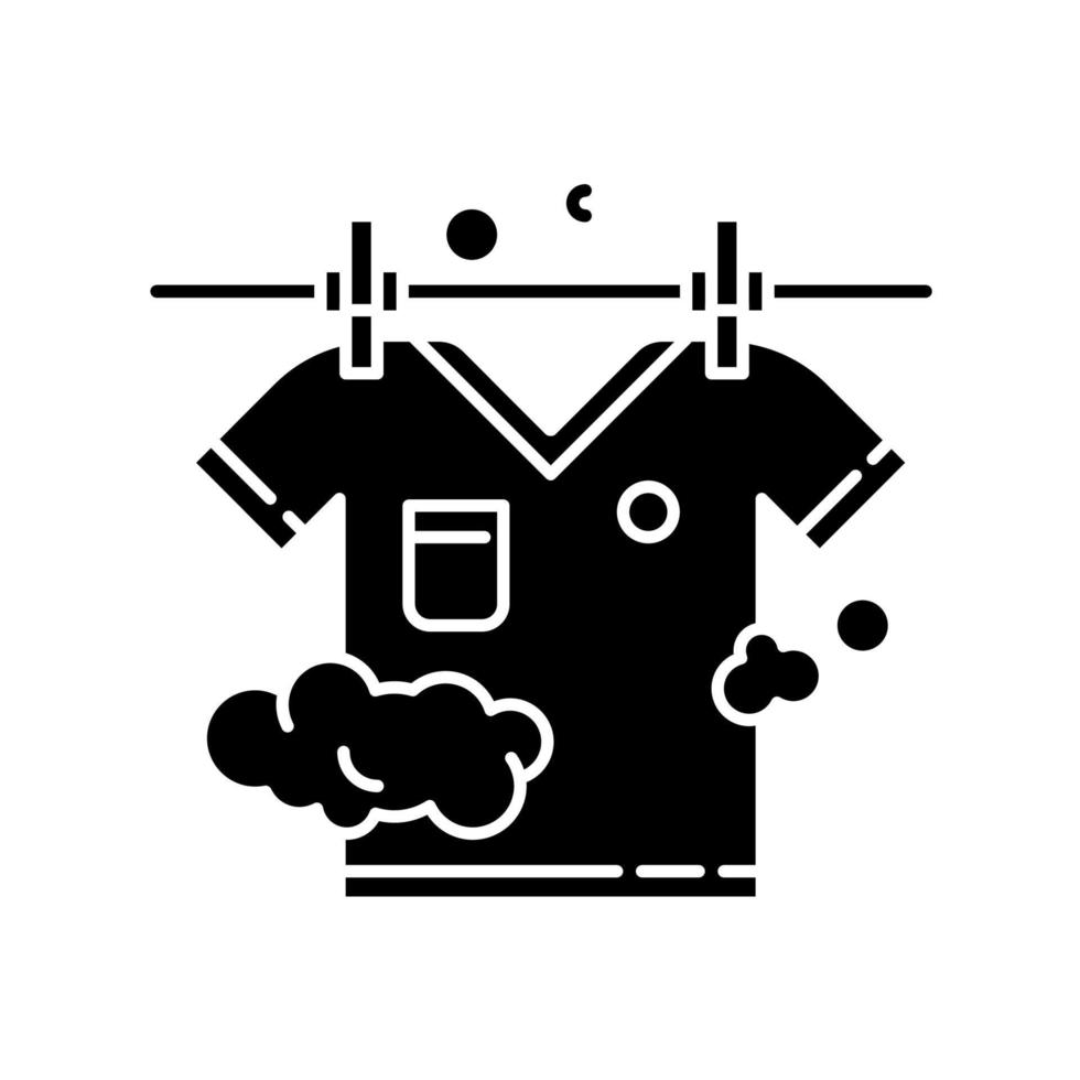 Outdoor drying black glyph icon vector