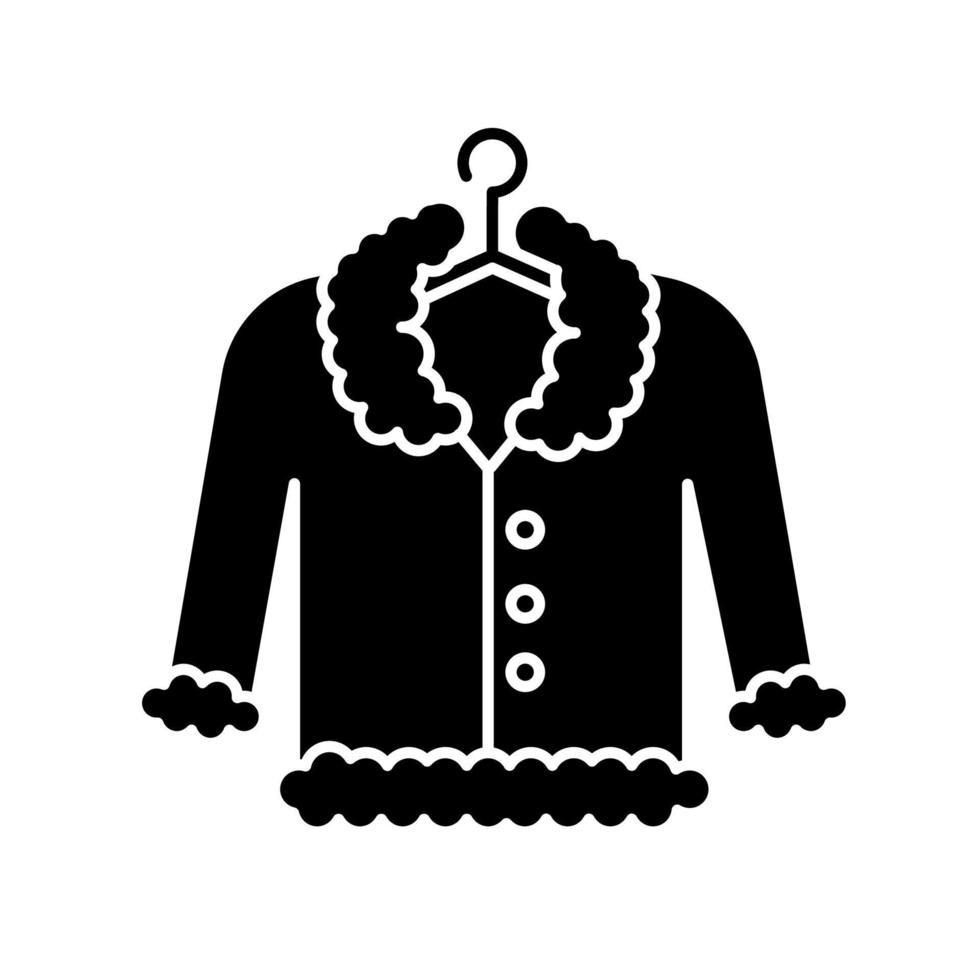 Coat on hanger black glyph icon vector