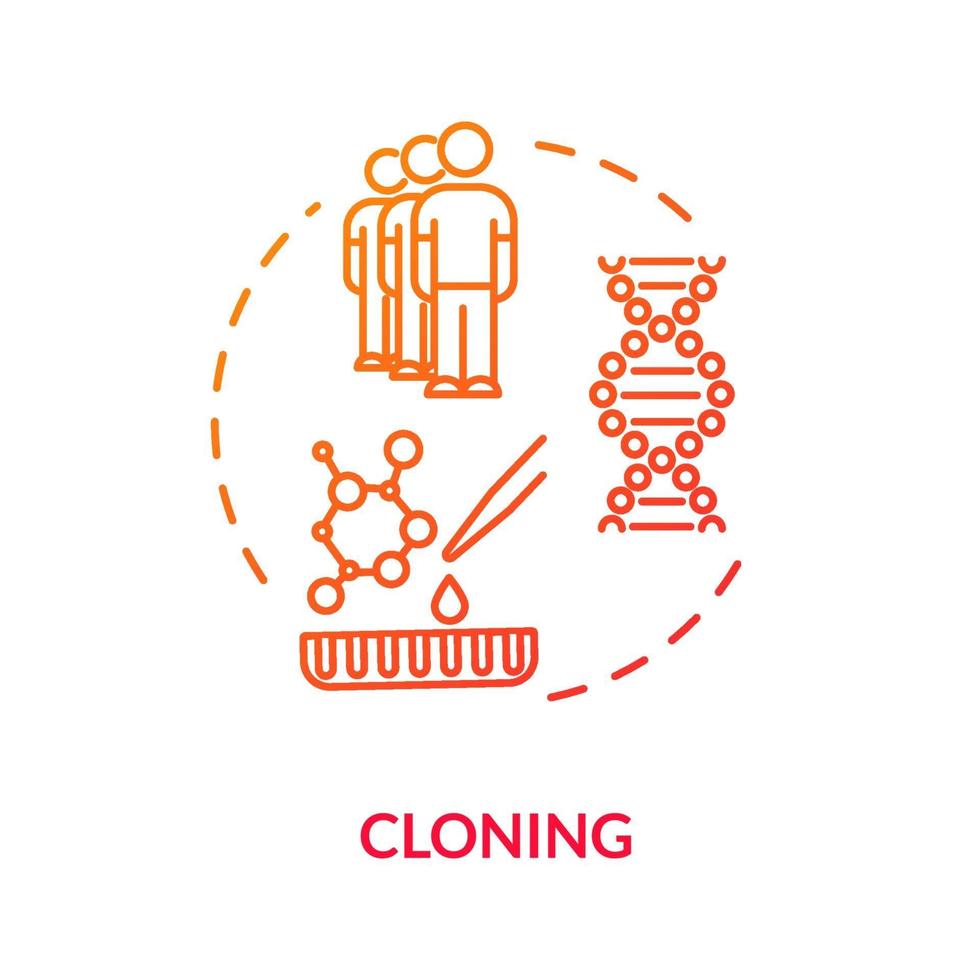 Cloning red concept icon vector