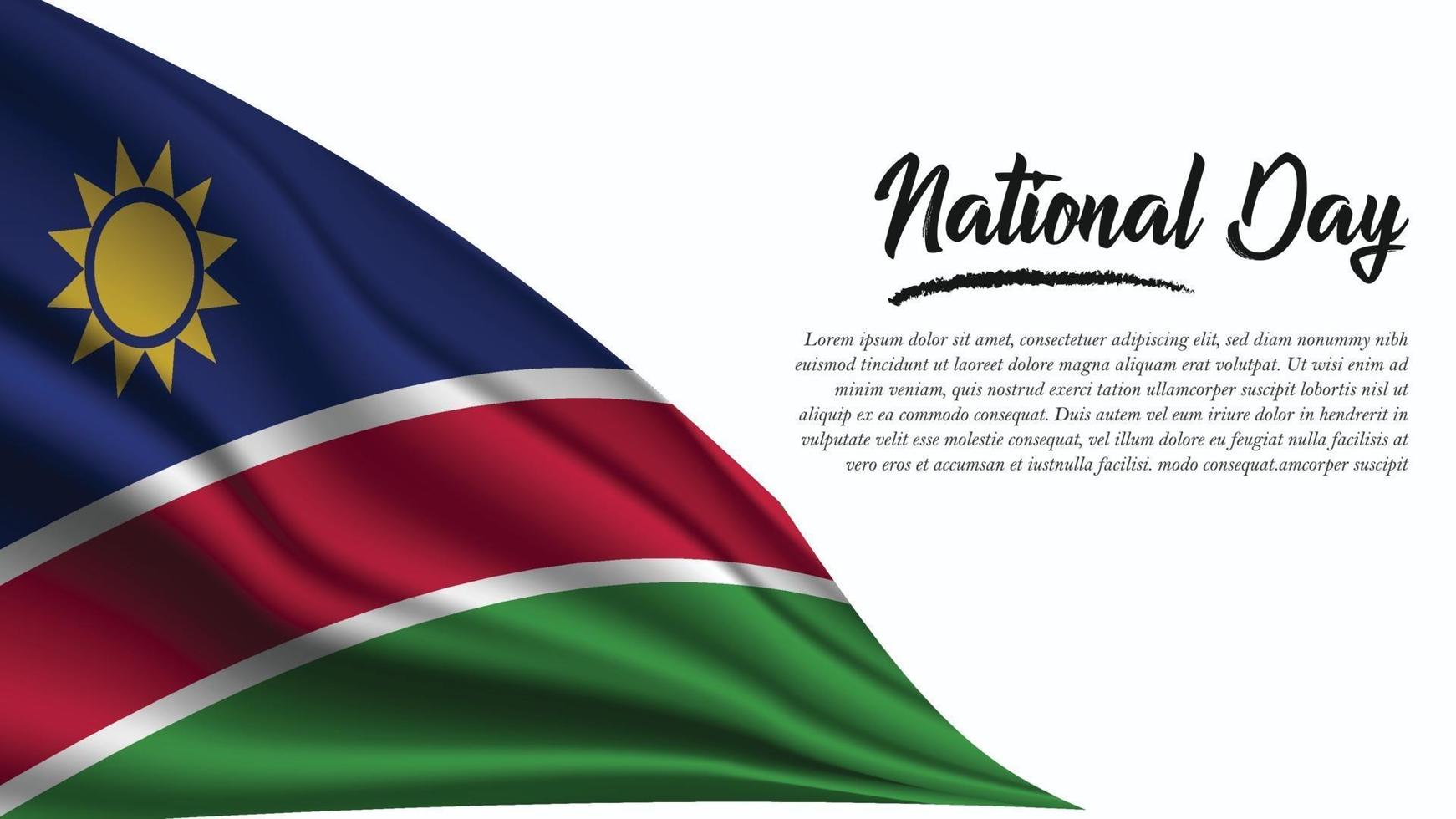 National Day Banner with Namibia Flag background vector