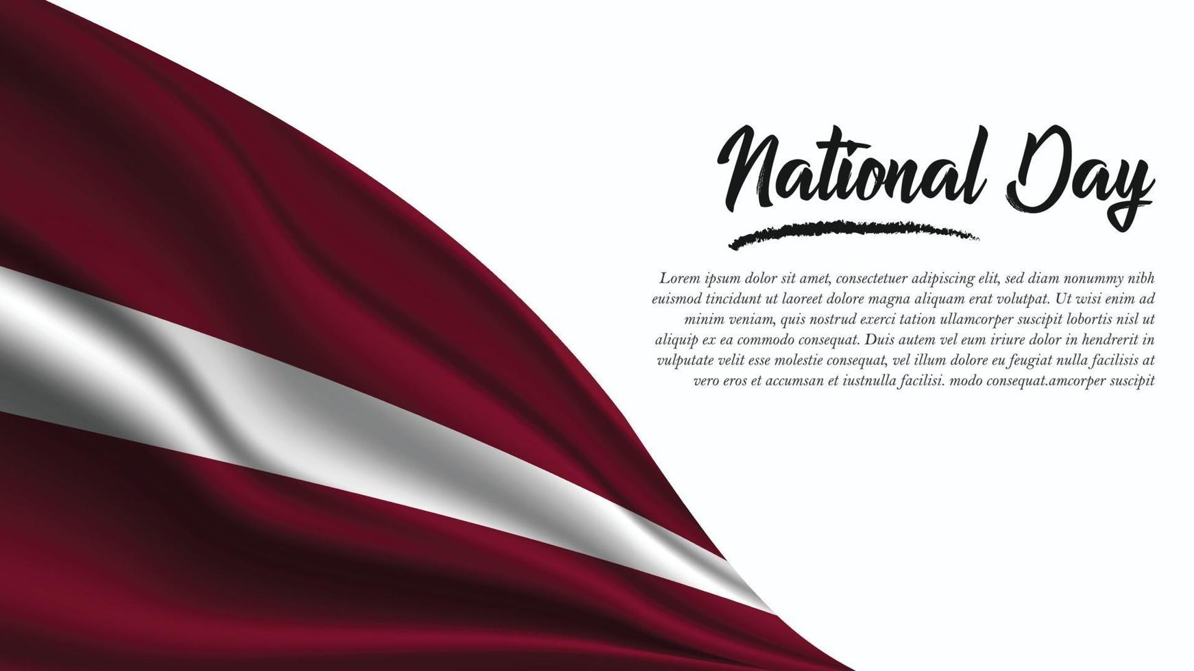 banner del día nacional con fondo de bandera de letonia vector