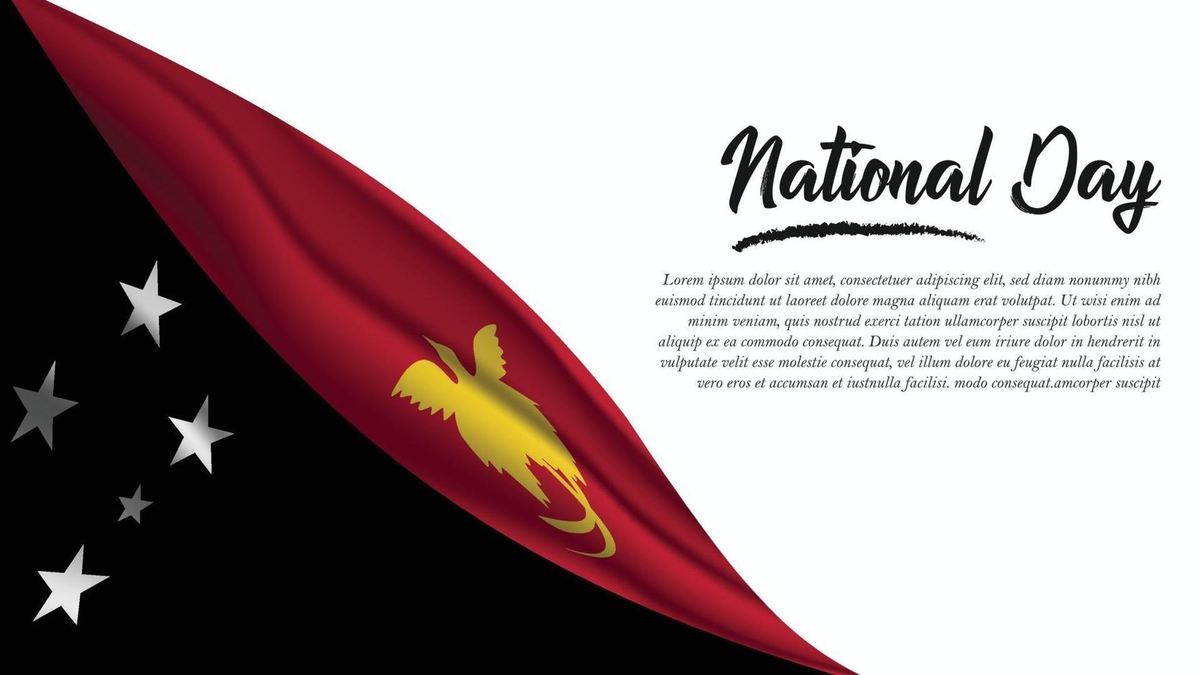 National Day Banner with Papua New Guinea Flag background vector