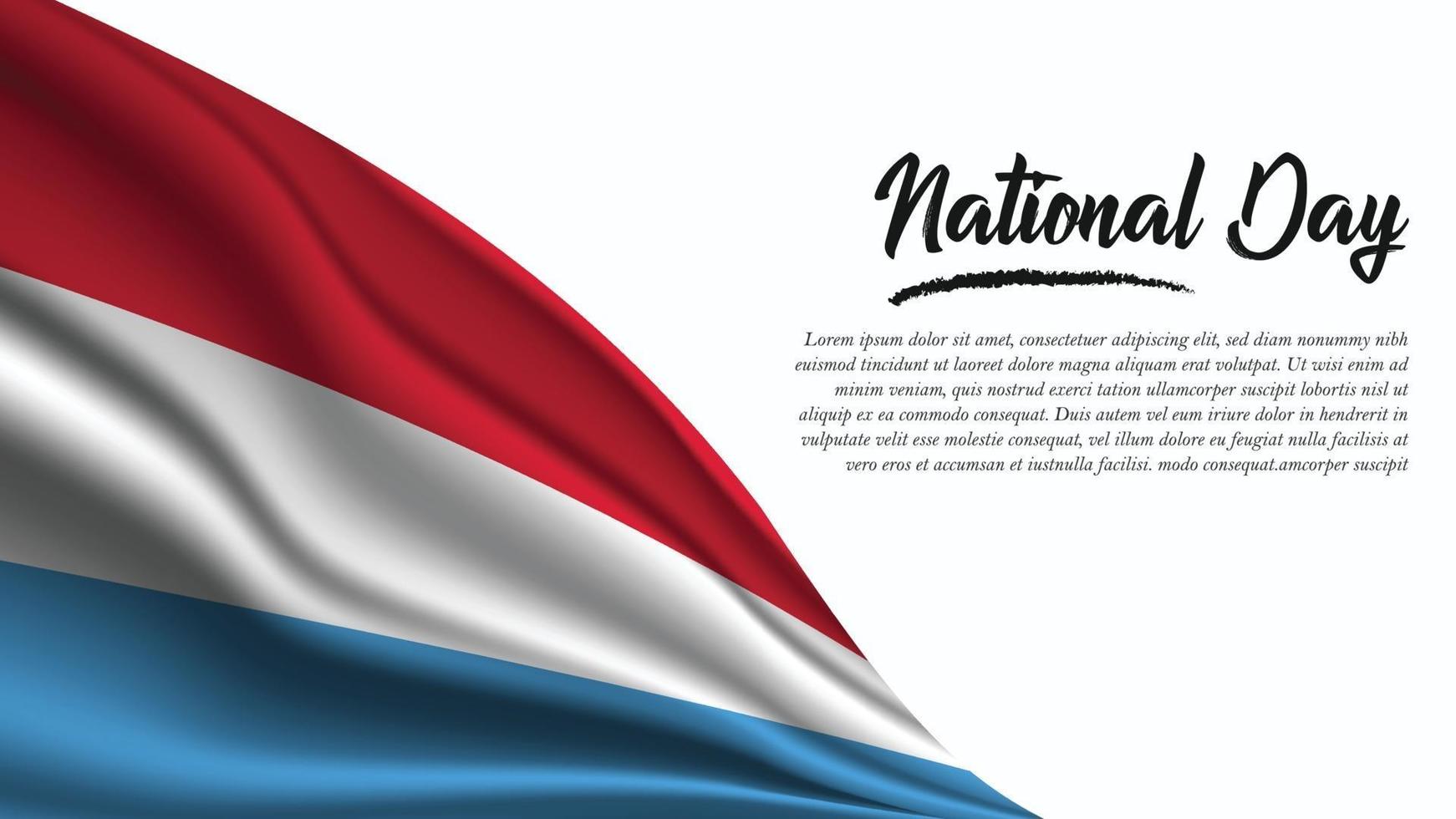 banner del día nacional con fondo de bandera de luxemburgo vector