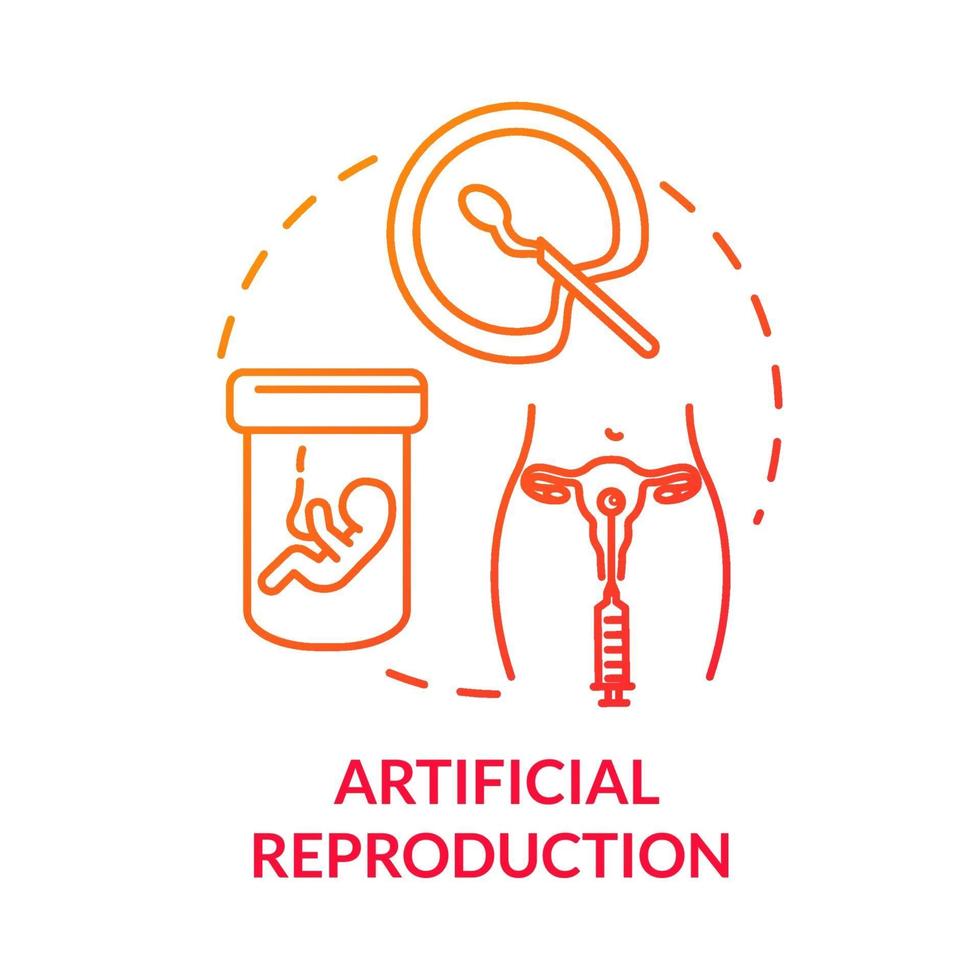 Artificial reproduction red concept icon vector