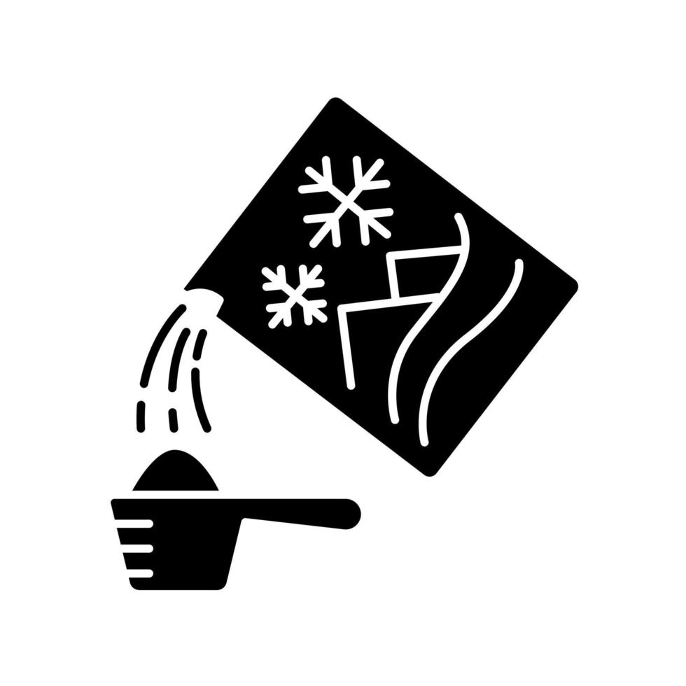 Washing powder black glyph icon vector