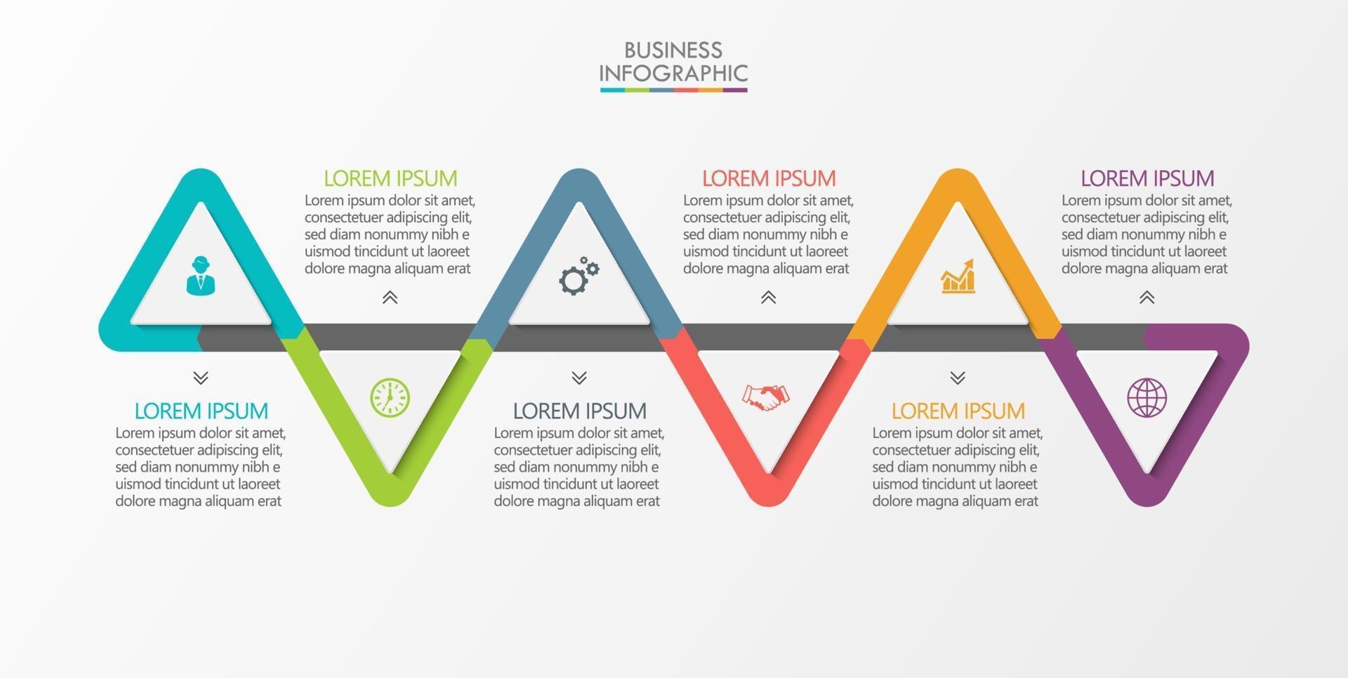 Business data visualization infographic background template vector