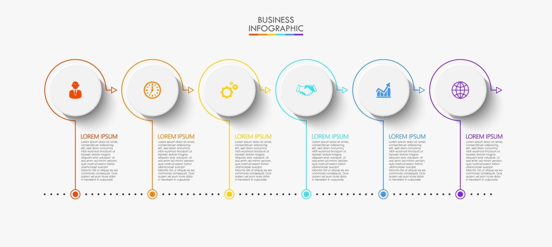 Business data visualization infographic background template vector