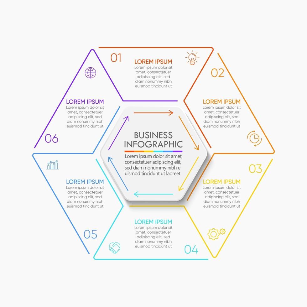 plantilla de fondo de infografía de círculo de negocios vector