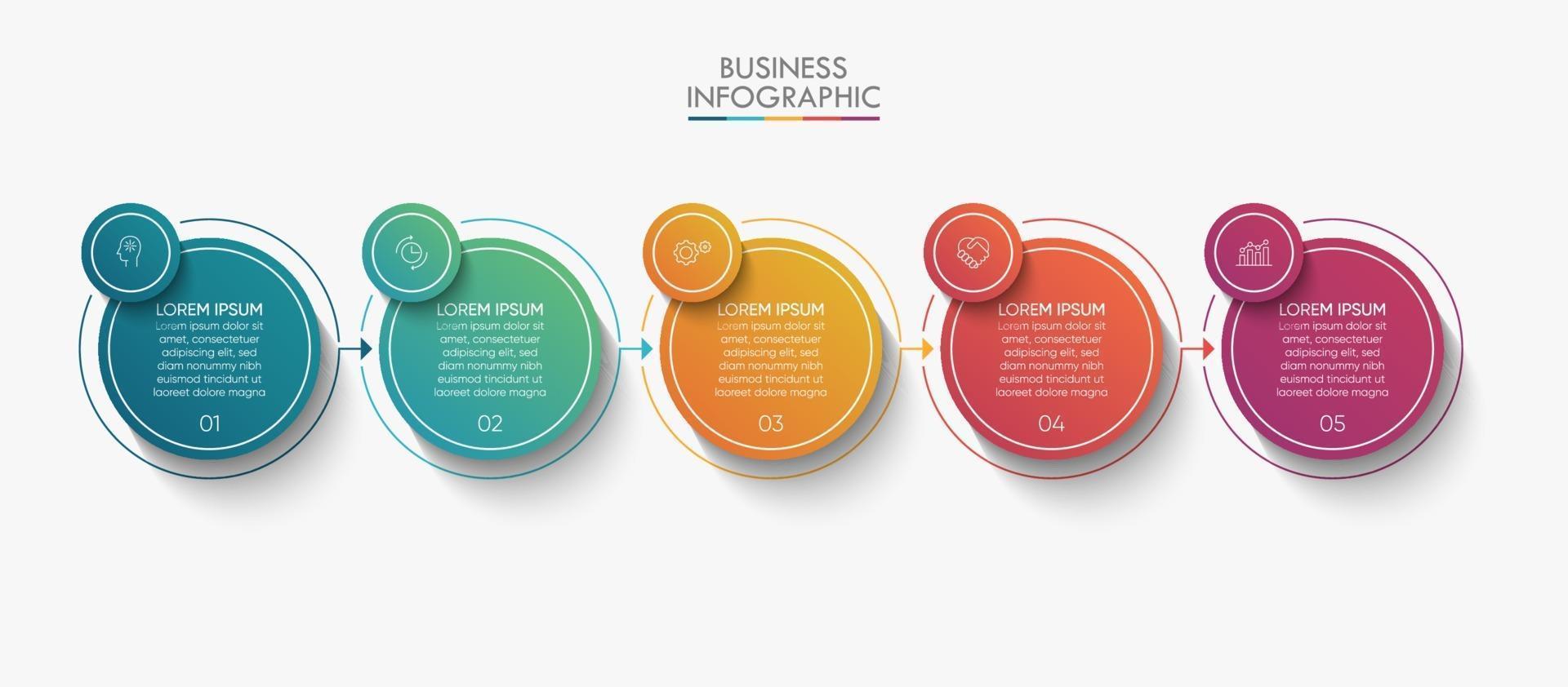 Iconos de infografía empresarial diseñados para la plantilla de fondo abstracto vector