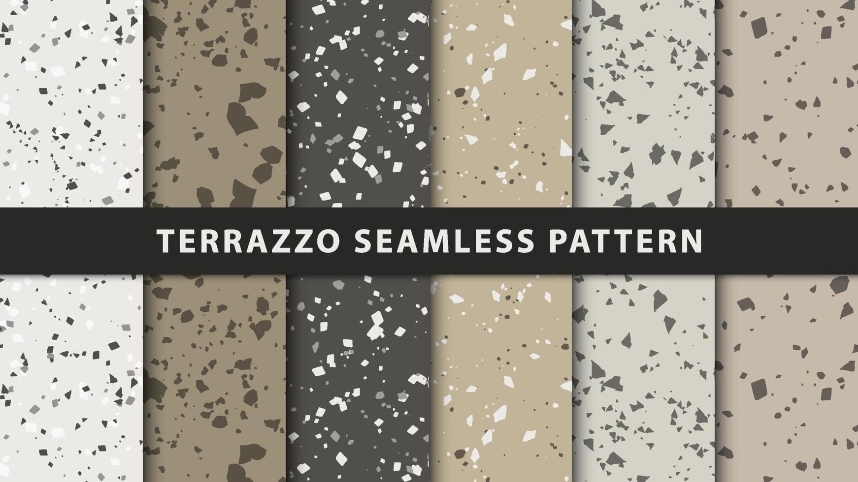 Set of terrazzo seamless patterns. Premium Vector