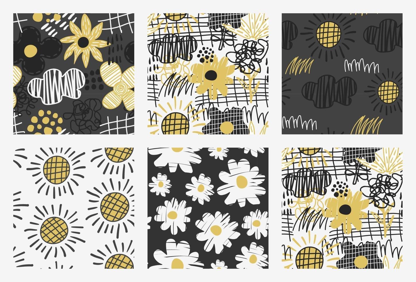 Flower contemporary abstract seamless pattern vector