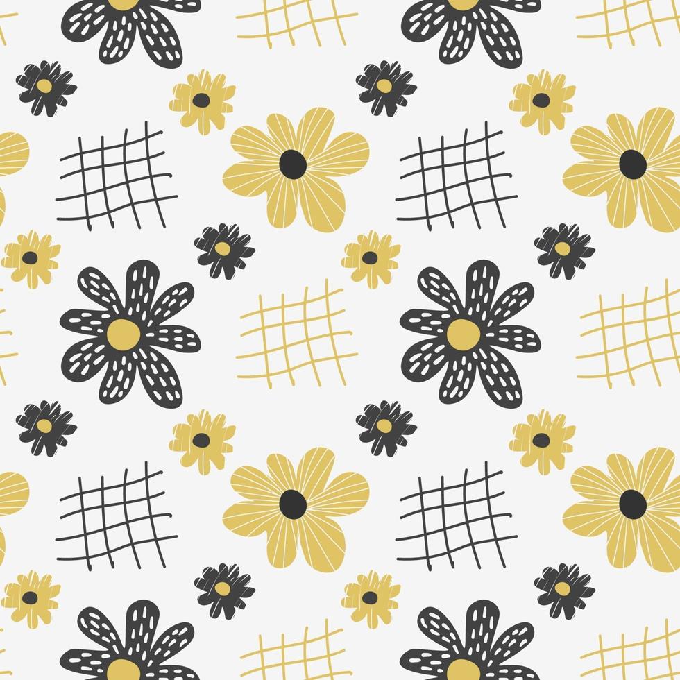 Flower contemporary abstract seamless pattern vector