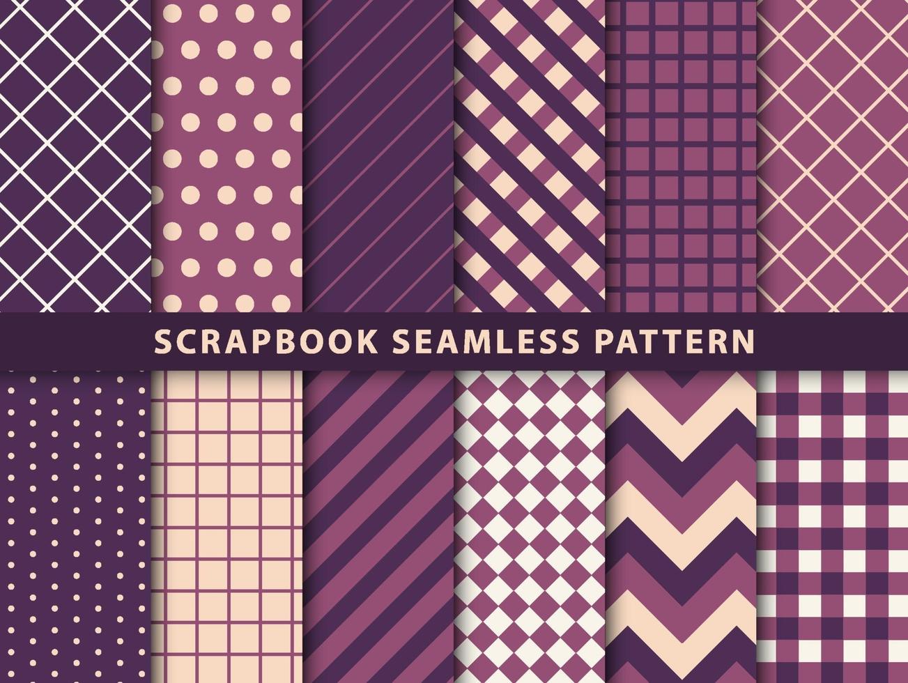 Collection of scrapbook seamless pattern vector