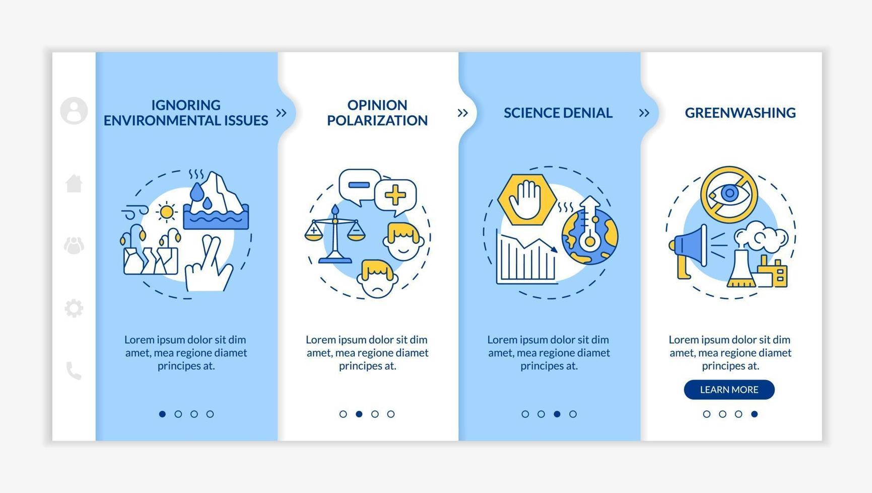 Science denial onboarding vector template