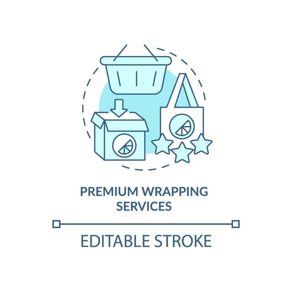 Premium wrapping blue concept icon vector