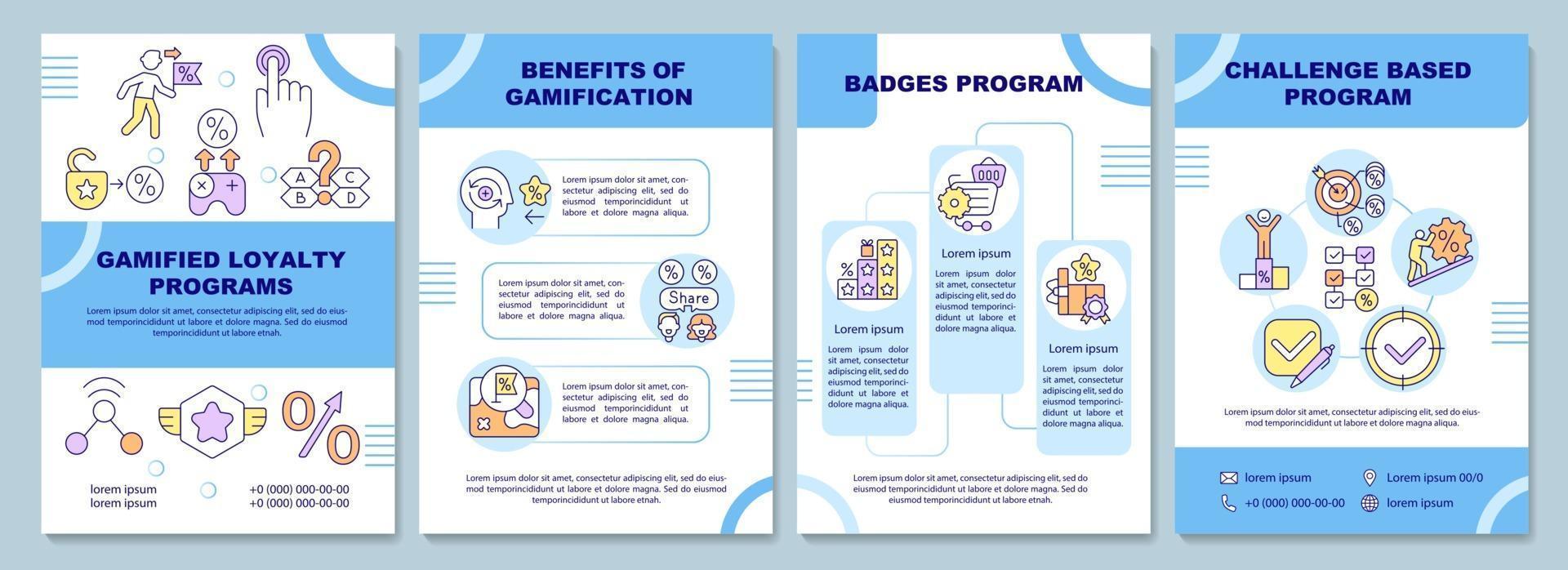 Gamified loyalty programs brochure template vector