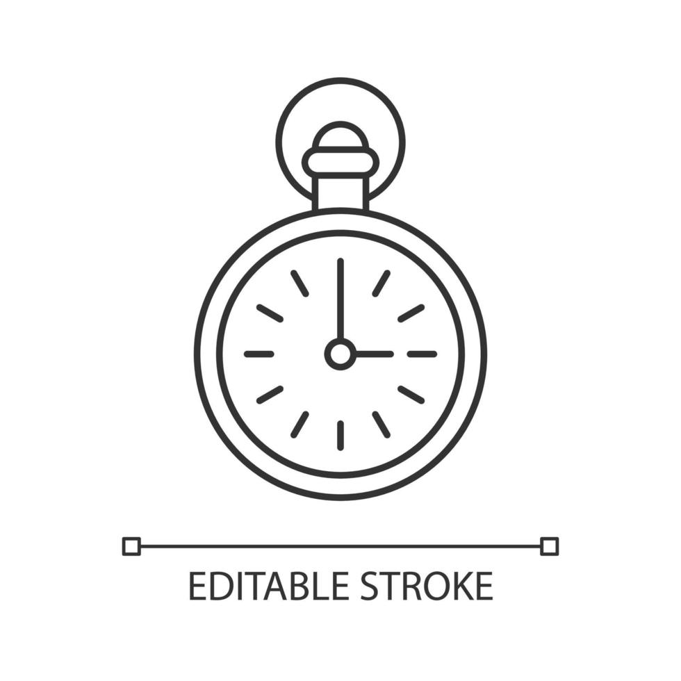 Antique pocket watch linear icon vector