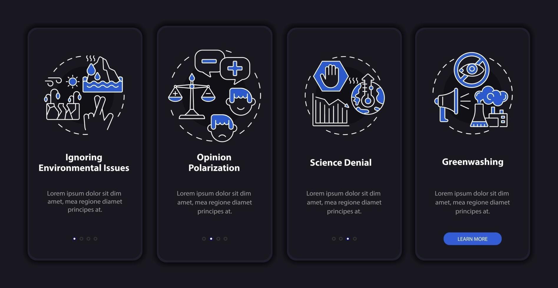 Greenwashing onboarding mobile app page screen vector