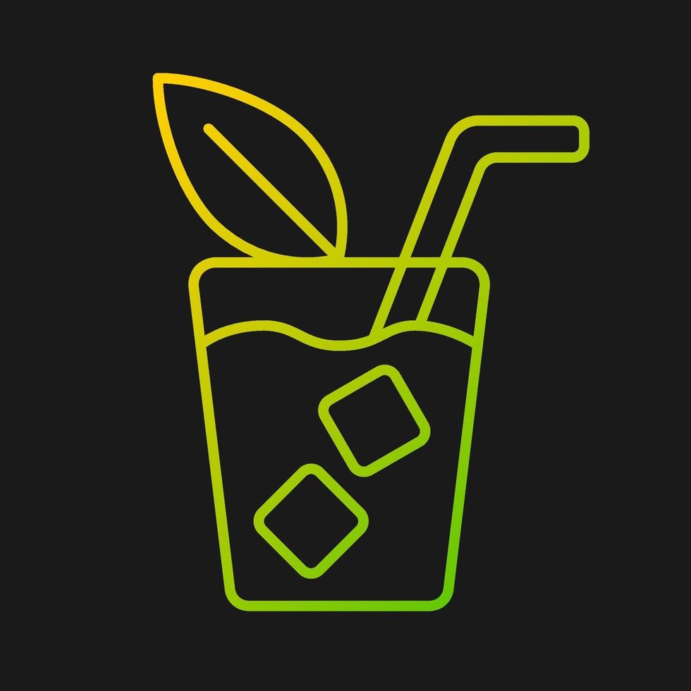 Iced tea gradient vector icon for dark theme